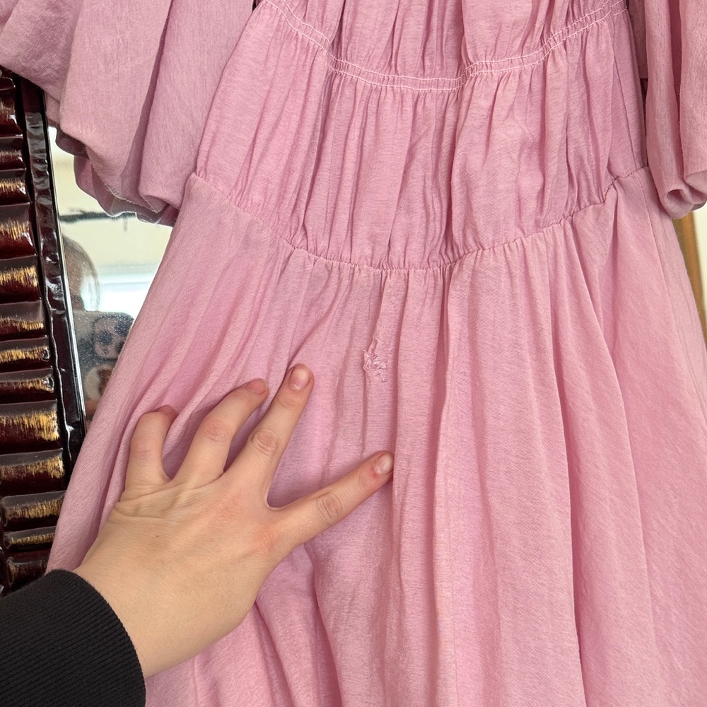 Last call! 💙Hello Molly Blush Pink Gathered Dress Size 2 - Picture 6 of 7